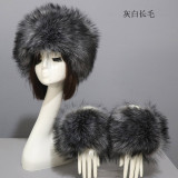 Fashion winter imitation Faux fur hat cuff two-piece set 66792103