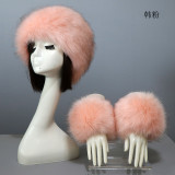 Fashion winter imitation Faux fur hat cuff two-piece set 66792103