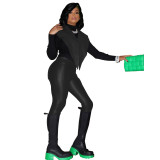 New women spring and summer popular leather two-piece sets W827485