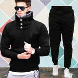Autumn and winter men and women casual hoodie sports two-piece set 2131122