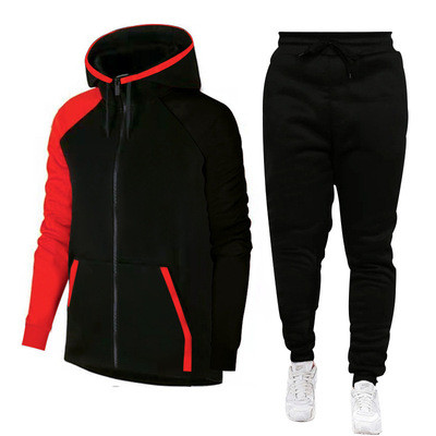 Autumn and winter men and women casual hoodie sports fleece Two-piece set 2132031