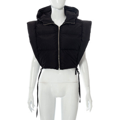 Fashion sleeveless cardigan fleece cotton-padded vest M21TP48798