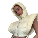 Fashion sleeveless cardigan fleece cotton-padded vest M21TP48798