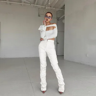New summer women's casual leather trousers K20P11298109
