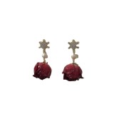 New snowflake earrings for girls real pearl immortal flower earrings