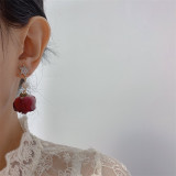 New snowflake earrings for girls real pearl immortal flower earrings