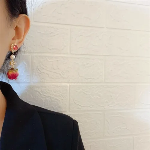 New snowflake earrings for girls real pearl immortal flower earrings