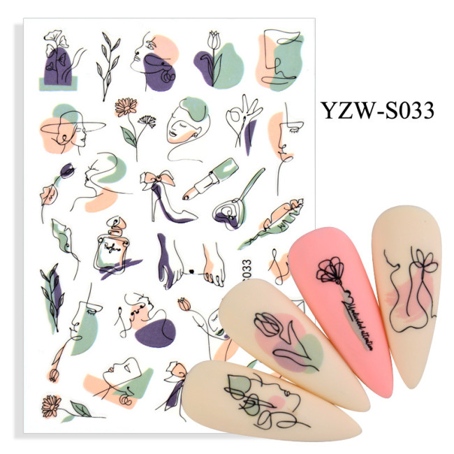 New nail sticker  YZW-S033-06374