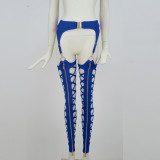 Women's high waist bandages net pants Chaps WX0415