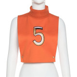 High collar sleeveless blouse for autumn women K21L0965465