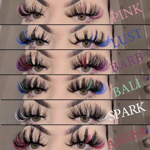Hot selling mink hair color eyelashes