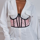 Fashion corset belt For Women transparent Lace Wide Belt F0897081