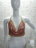 Sexy sequined Soft Metal Good Quality Backless Short Crop Tops YX641