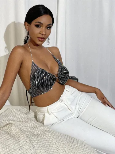 Sexy sparkly rhinestone tops skirts LBZ1190101