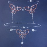 New sexy butterfly rhinestone chest chain Body chain hdstl00112