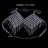 New super sexy AB Diamond Tassel body chain chest chain XL012334