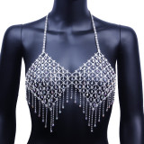 New super sexy AB Diamond Tassel body chain chest chain XL012334