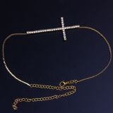 Hot selling rhinestone jewelry accessories cross body chain Legchain TL252132