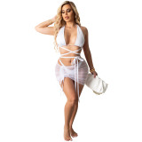 Fashion sexy bikini milk silk gauze sling three sets Swimsuits X514152
