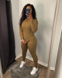 Spring Autumn and winter hot women's solid color thread long sleeve two-piece set AD070112