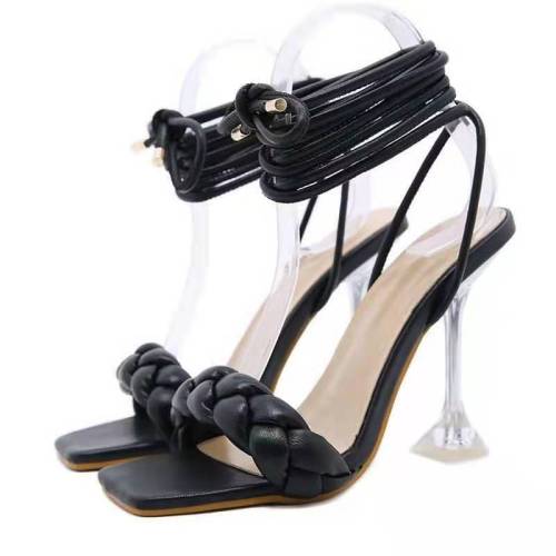 New sexy bow satin high heels and large size sandals for women