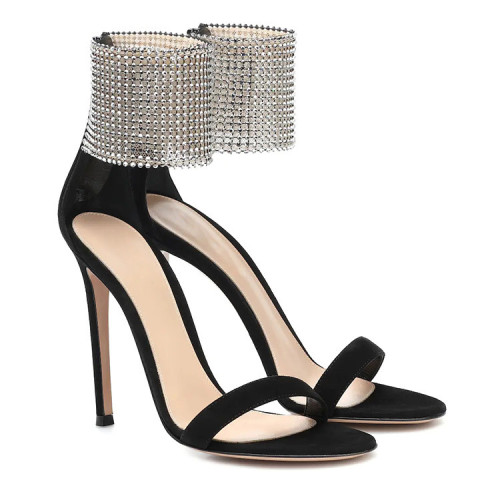The new thin heel large size sandals for women diamond high heels HSS-10617
