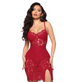 Fashion women's gauze see-through sexy dress Q77586
