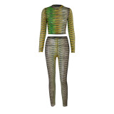 Spring/summer women new tight-fitting trouser suits with long sleeves See through sets QY21390101DG