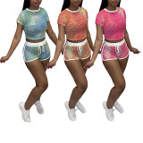 The new hot - selling women's casual printed short - sleeve shorts set Tracksuits TS111728