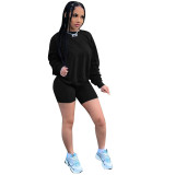 The new hot women long sleeve shorts fashion casual set of two pieces tracksuit H288697