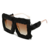 Fashion women sunglasses plush glasses 930617