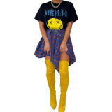 Fashion woman irregular false shirt skirt plaid skirts GL655667