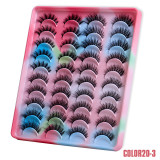 Colour 20 pairs of multi-layer dense mink lashes fitted with false lashes