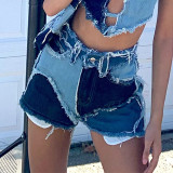 New style spring and summer slim high waist jean shorts women 202012121000012637