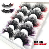Color 5 pairs of false lashes with multi-layer thick imitation mink lashes