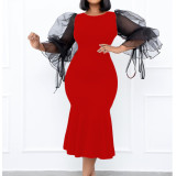 Fashion women dress Plus size dresses D17283