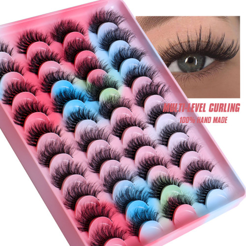 Colour 20 pairs of multi-layer dense mink lashes fitted with false lashes