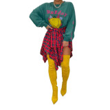 Fashion woman irregular false shirt skirt plaid skirts GL655667