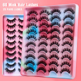 Colour 20 pairs of multi-layer dense mink lashes fitted with false lashes