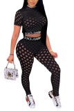 Stylish women's two-piece tracksuit See through sets