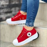 Spring and autumn new women's thick soled canvas shoes large size women's shoes s0213