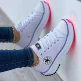 Spring and autumn new women's thick soled canvas shoes large size women's shoes s0213