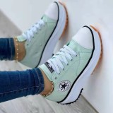 Spring and autumn new women's thick soled canvas shoes large size women's shoes s0213