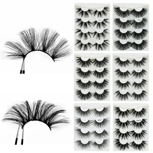 4pairs Eyelash imitation mink false eyelashes 25mm