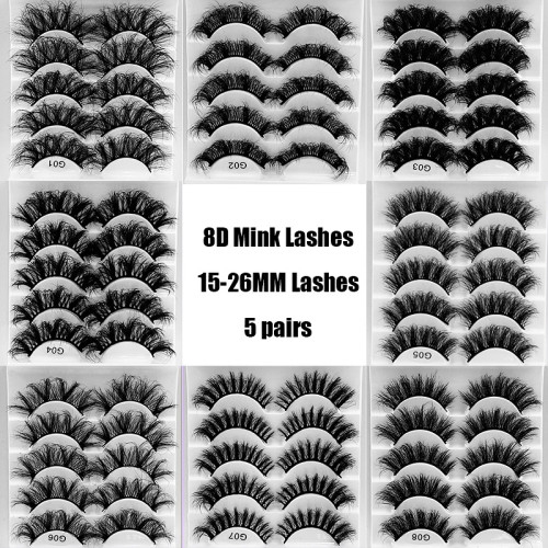 5pairs New mink false eyelashes fashion multi-layer lengthening false eyelashes