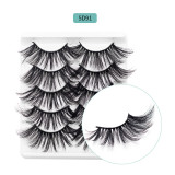 5D 25mm 5 pairs New mink false eyelashes fashion multi-layer lengthening false eyelashes