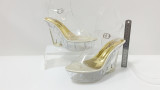 Sexy super high heels high heels transparent model shoes wedding shoes 12637-7