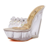 Sexy super high heels luminous high heels transparent model shoes wedding shoes