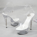 Sexy super high heels luminous high heels transparent model shoes wedding shoes 15CM