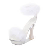 Sexy super high heels high heels transparent model shoes wedding shoes 1036576-17